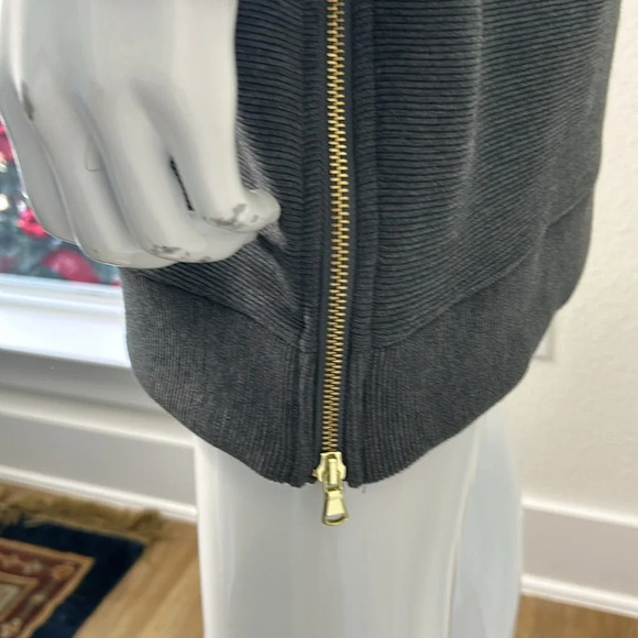 Varley Albret Long Sleeve zipper lounge sweater dress, charcoal, grey size small - Picture 9 of 10